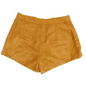 Hollister Faux Suede Shorts Front Pockets Side Zip High Rise Tan Womens Size 7